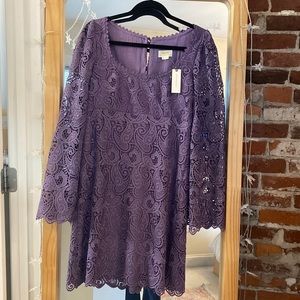 Maeve Embroidered lace mini dress